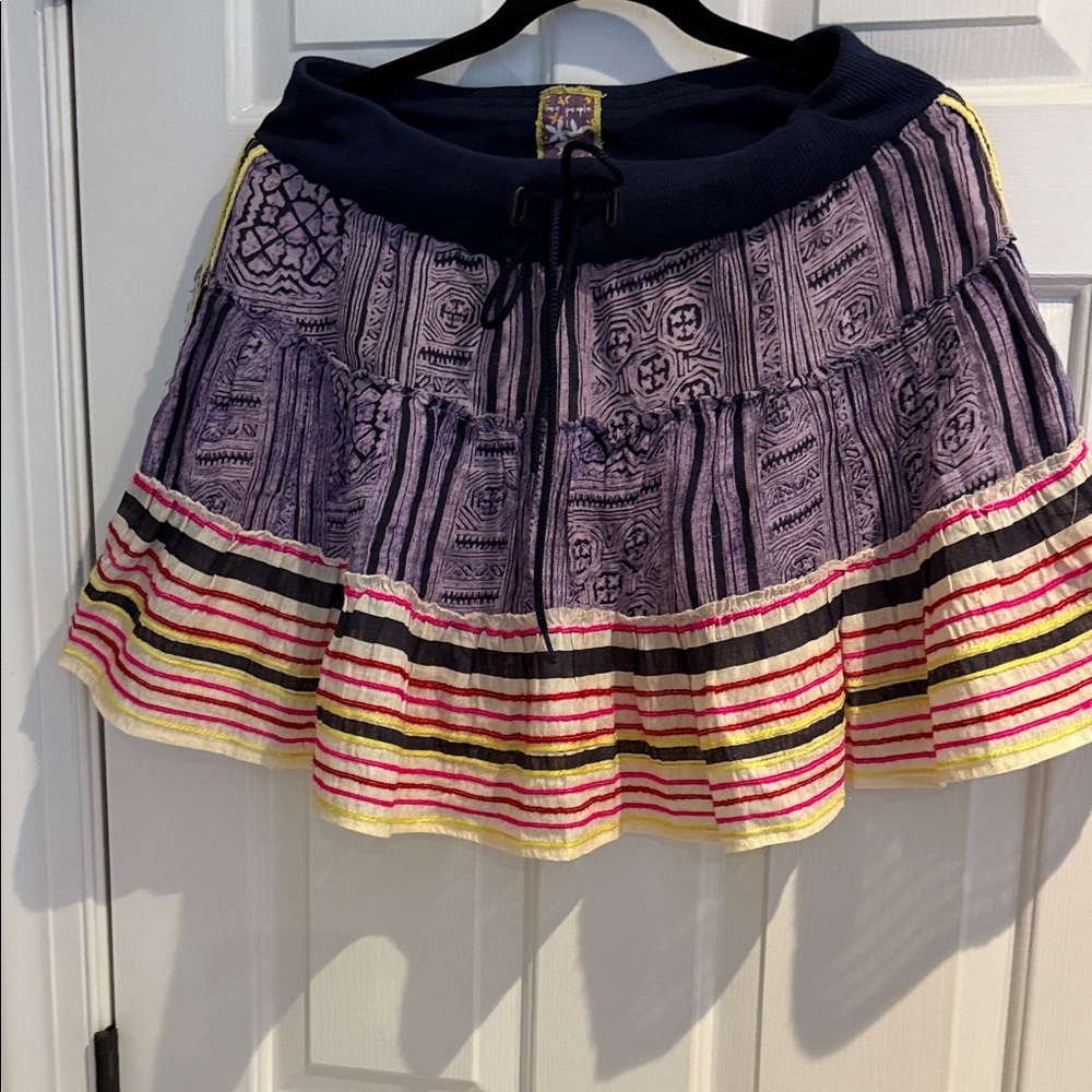 Free People Purple and Multicolor Mini Skirt
